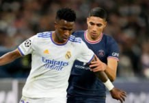 Ancelotti reconnait que Vinicius a galéré face au PSG d’Achraf Hakimi Vini_Hakimi