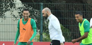 Deuxième séance d’entraînement des Lions de l’Atlas avec Hakim Ziyech