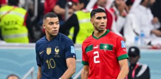 Achraf Hakimi : « Nous repartons la tête haute » Hakimi_Mbappé