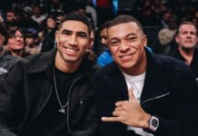 Achraf Hakimi et Kylian Mbappé chez les Nets de Brooklyn Mbappé_Hakimi