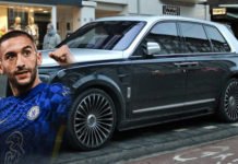 Hakim Ziyech et sa Rolls-Royce C.M aperçus à Amsterdam