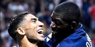 Achraf Hakimi : « On a montré du caractère après les deux cartons rouges » Hakimi_Dembélé